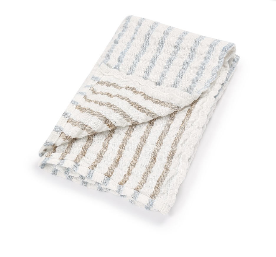 Scapa Home servet ‘Filo’ in off-white met grijze streep