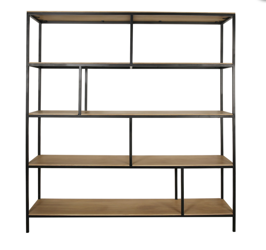 Scapa Home zwart metalen met naturel eiken opslagrek 'Diviso' met 5 planken Scapa Home zwart metalen met naturel eiken opslagrek 'Diviso' met 5 planken