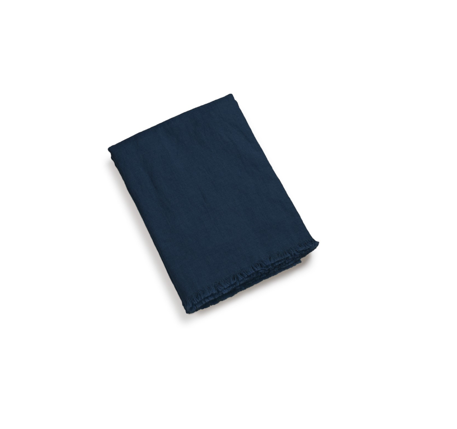 Scapa Home plaid ‘Medina’ in donkerblauw 140 x260 cm