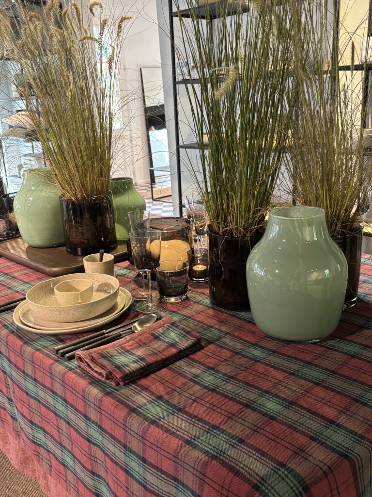 Scapa Home servet 'Lindsay' in bordeaux met groen en donkerblauwe ruit-set van 6 stuks