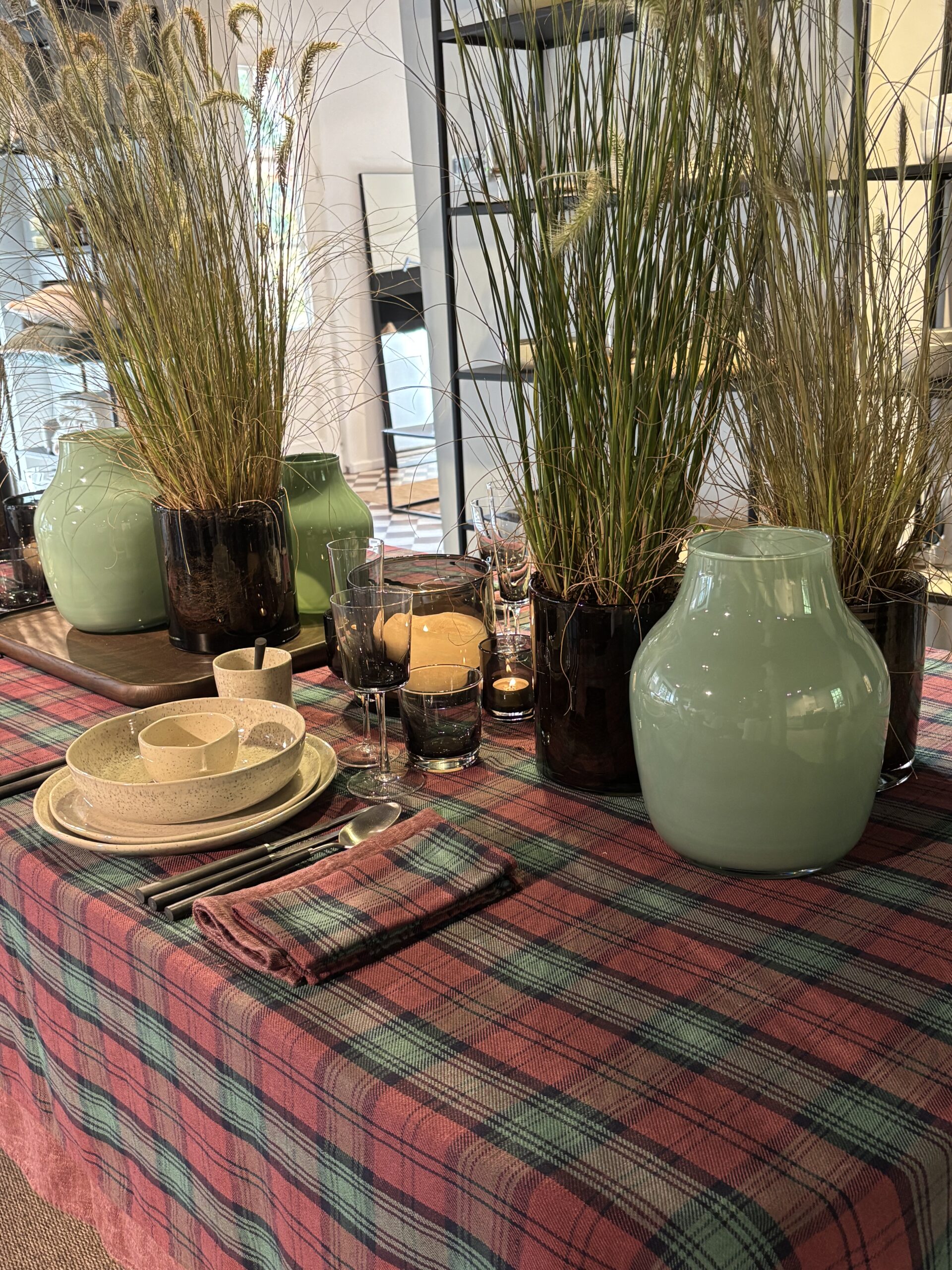 Scapa Home servet 'Lindsay' in bordeaux met groen en donkerblauwe ruit-set van 6 stuks Scapa Home servet 'Lindsay' in bordeaux met groen en donkerblauwe ruit-set van 6 stuks