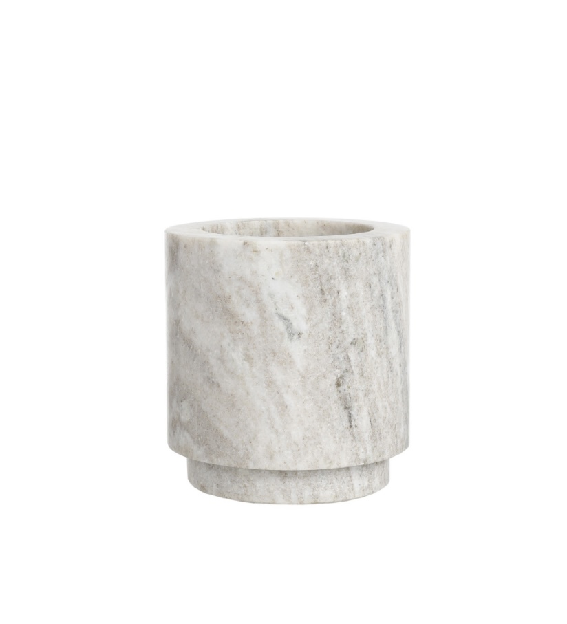 Scapa Home medium ronde vaas/object ‘Mello' in beige marmer