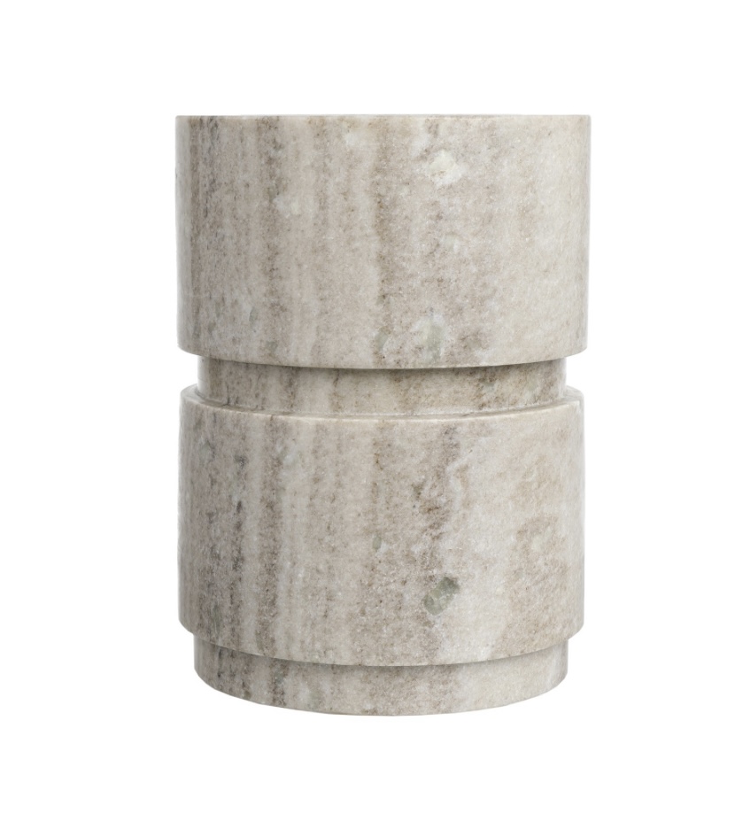 Scapa Home grote ronde vaas/object ‘Mello' in beige marmer