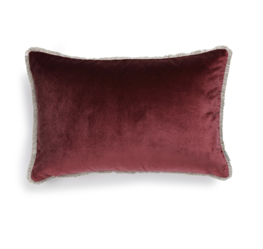 Scapa Home fluwelen sierkussen ‘Luton' in bordeaux 40 x 60 cm