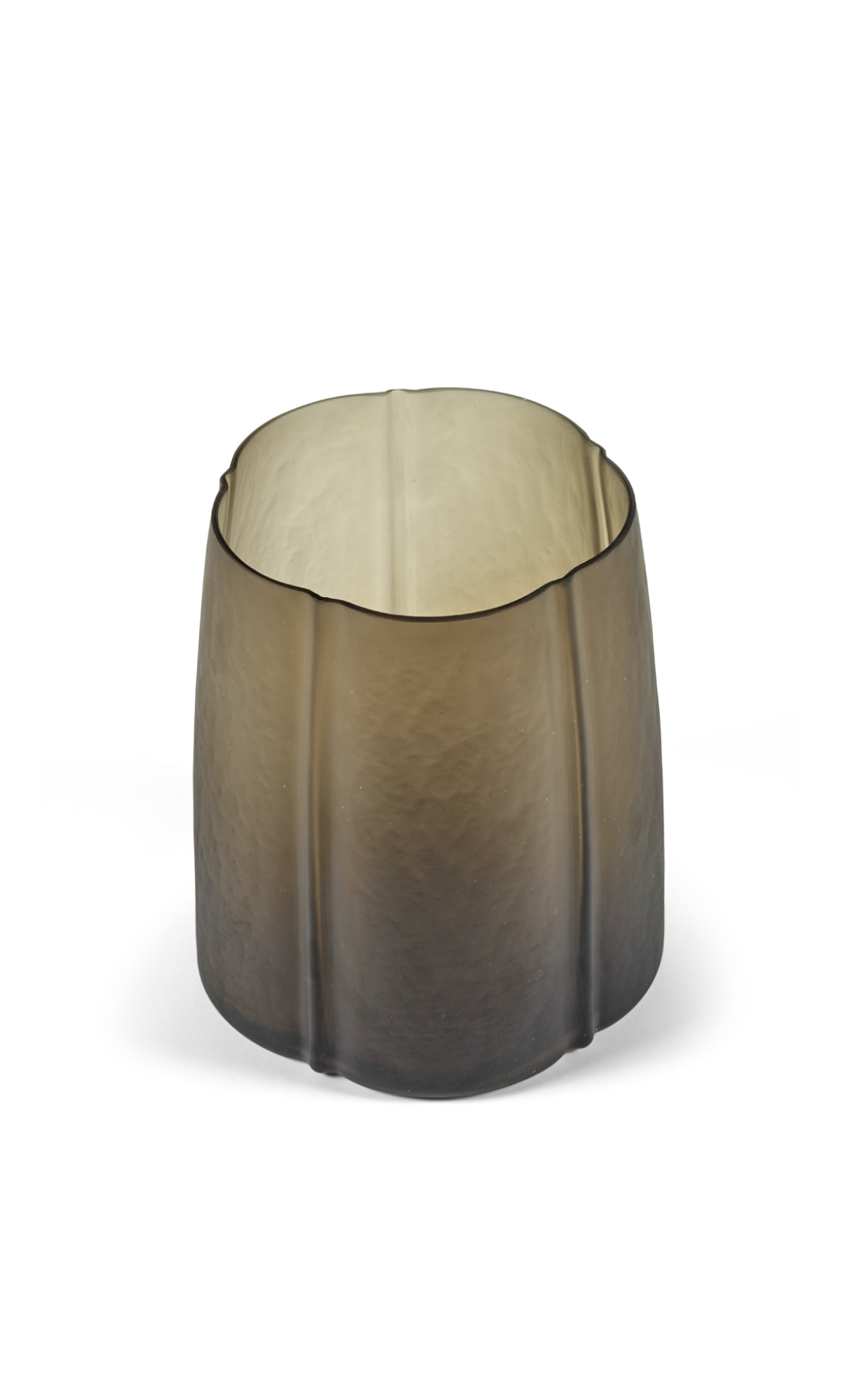 Serax by Piet Boon lage brede glazen vaas 'Shape' in bruin bovenaanzicht Serax by Piet Boon lage brede glazen vaas 'Shape' in bruin bovenaanzicht