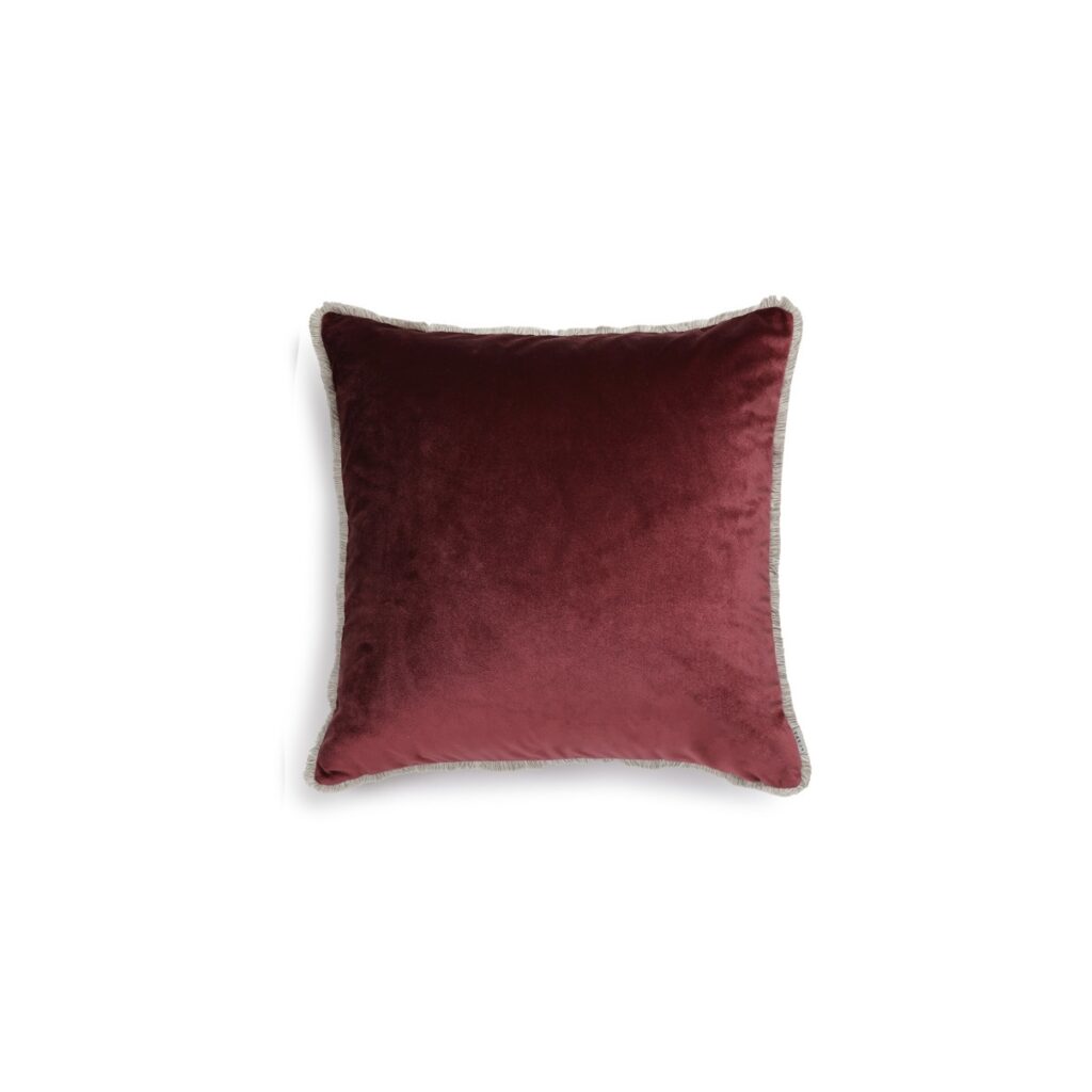 Scapa Home fluwelen sierkussen ‘Luton' in bordeaux 60 x 60 cm