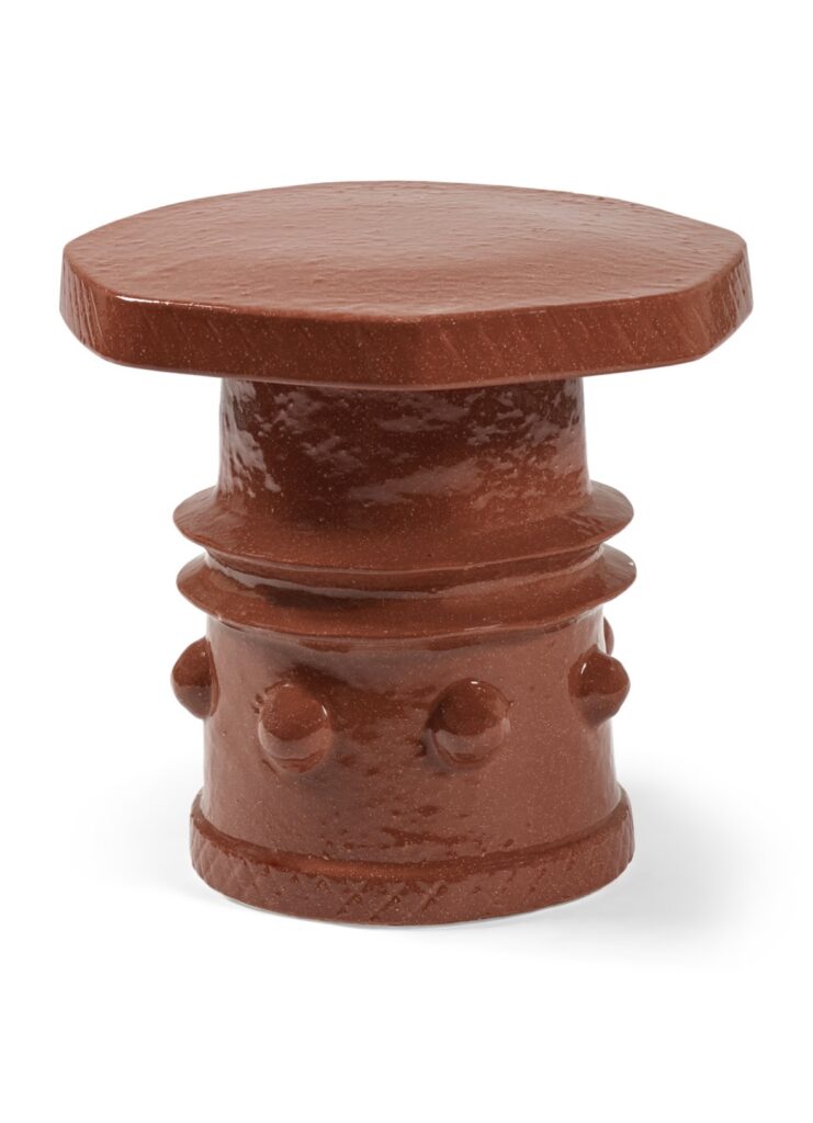 Serax by Marie Michielssen keramisch bijzettafeltje 'Clara' in amber kleur - 39 cm x 40 cm x 37 h cm