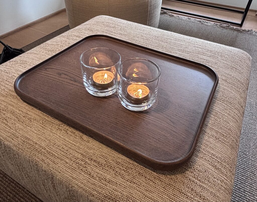 Scapa Home vierkant houten dienblad 'Noble' in bruin eiken 50 x 50 cm