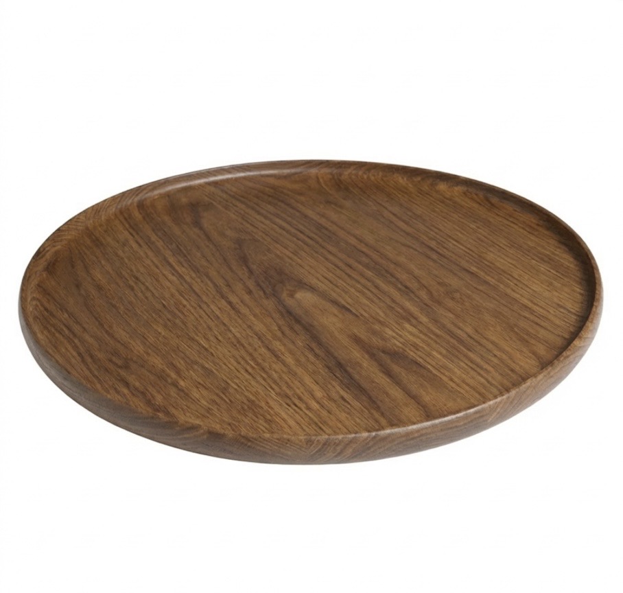 Scapa Home groot rond houten dienblad ‘Noble’ in eiken met walnoot finish – 55cm diameter Scapa Home groot rond houten dienblad 'Noble' in eiken met walnoot finish - 55cm diameter
