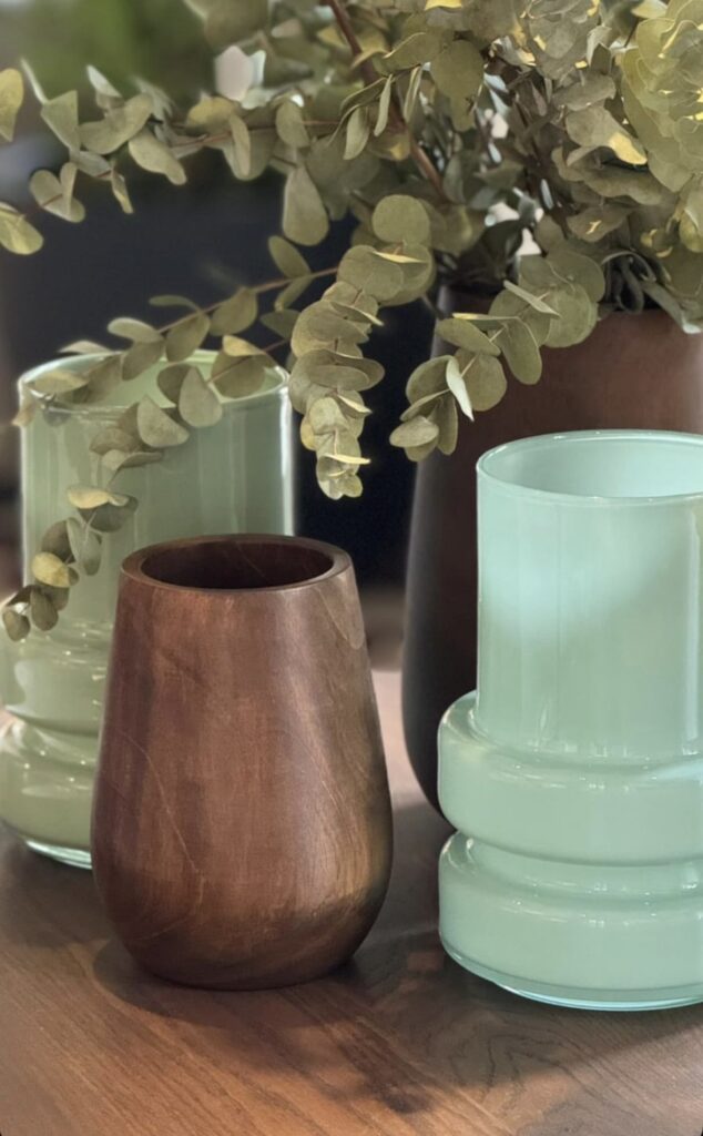 Scapa Home luxe houten een glazen vazen