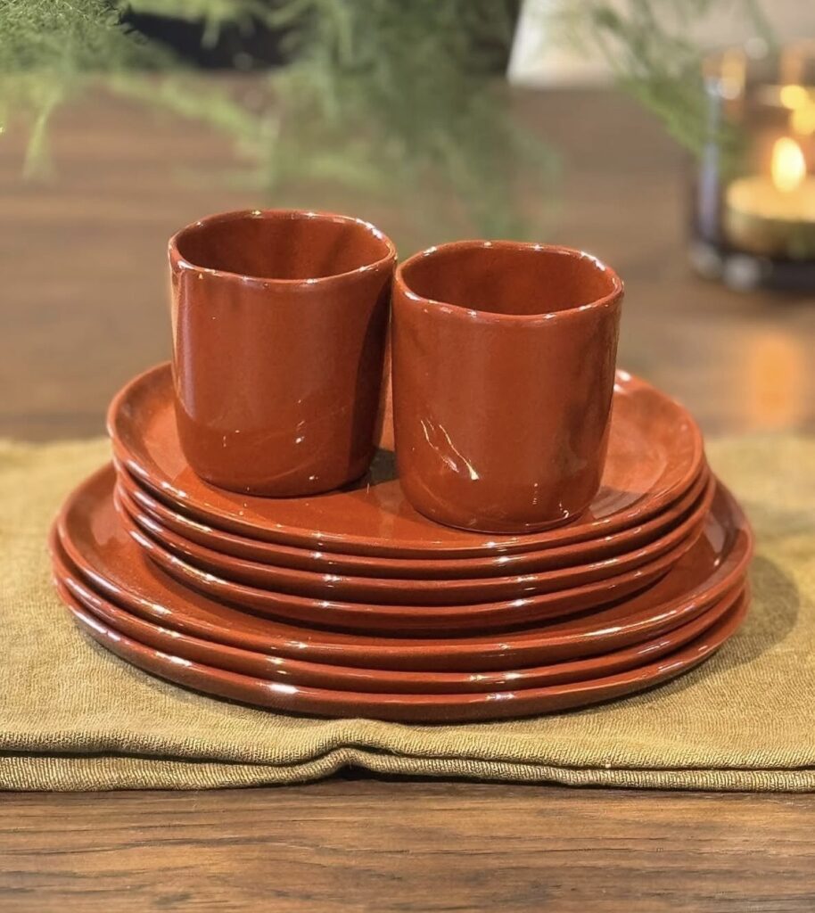 Scapa Home steengoed 'Peneda' set in terracotta