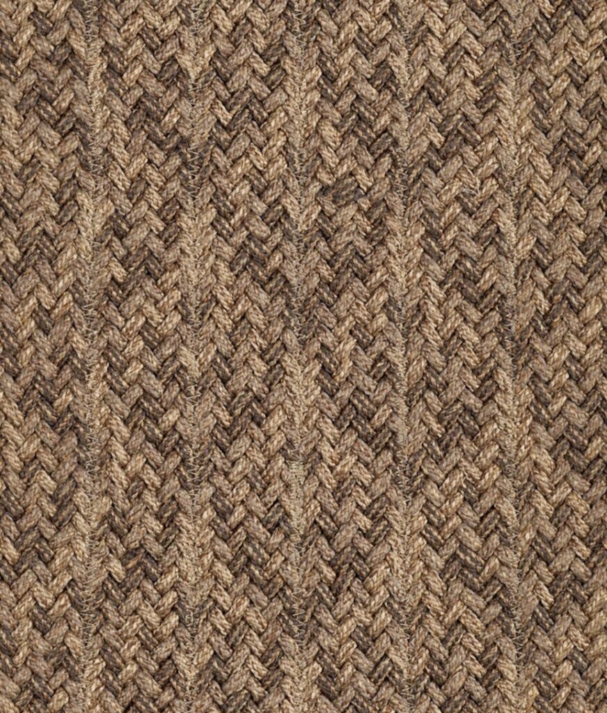 Scapa Home (buiten) vloerkleed 'Branton' in bruin visgraat patroon met border
