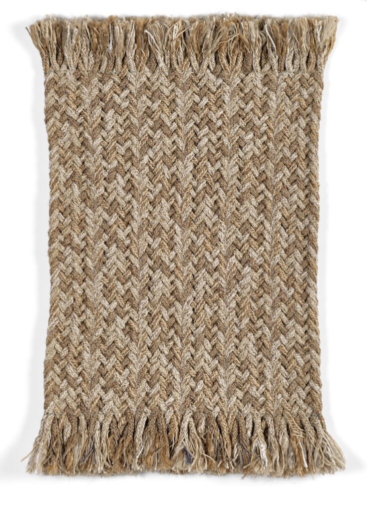 Scapa Home (buiten) vloerkleed 'Branton' in beige visgraat patroon met franje