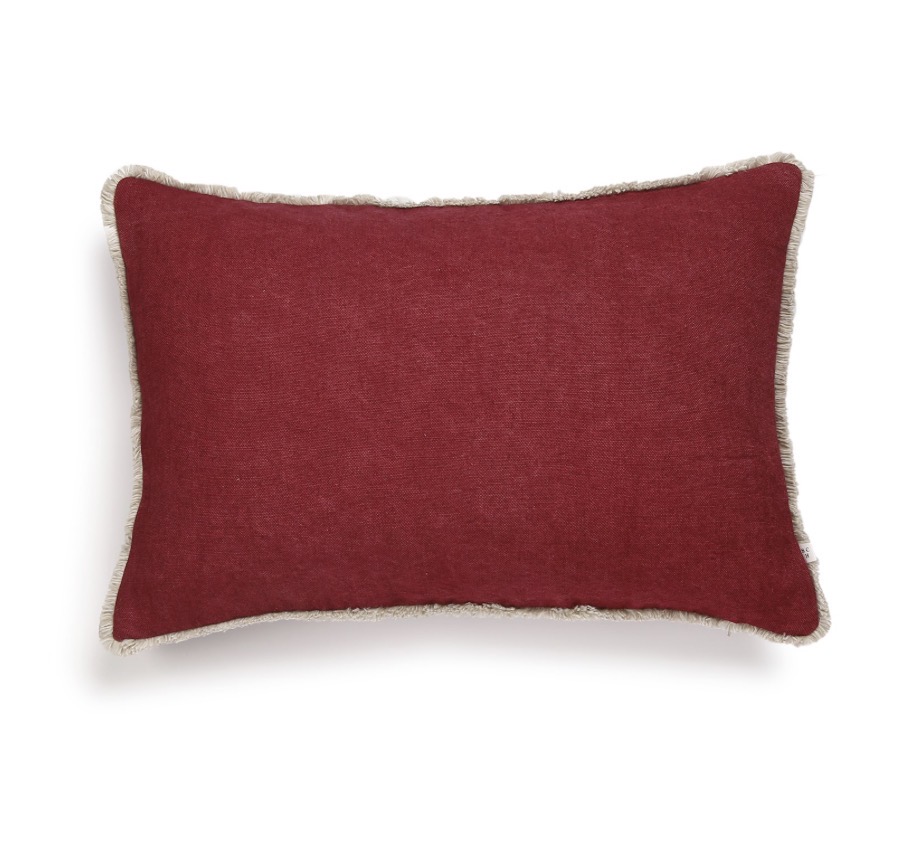 Scapa Home linnen sierkussen ‘Sloane’ in fuchsia roze 40 x 60 cm