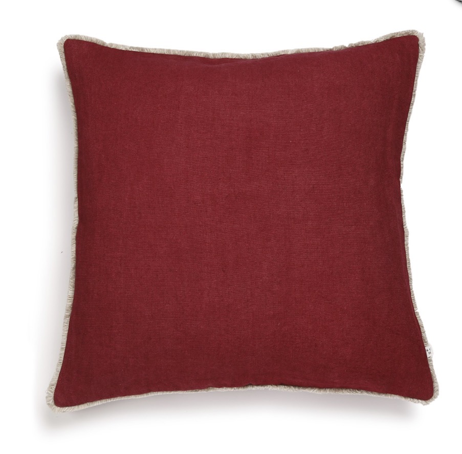 Scapa Home vierkant linnen sierkussen ‘Sloane’ in fuchsia roze 60 x 60 cm