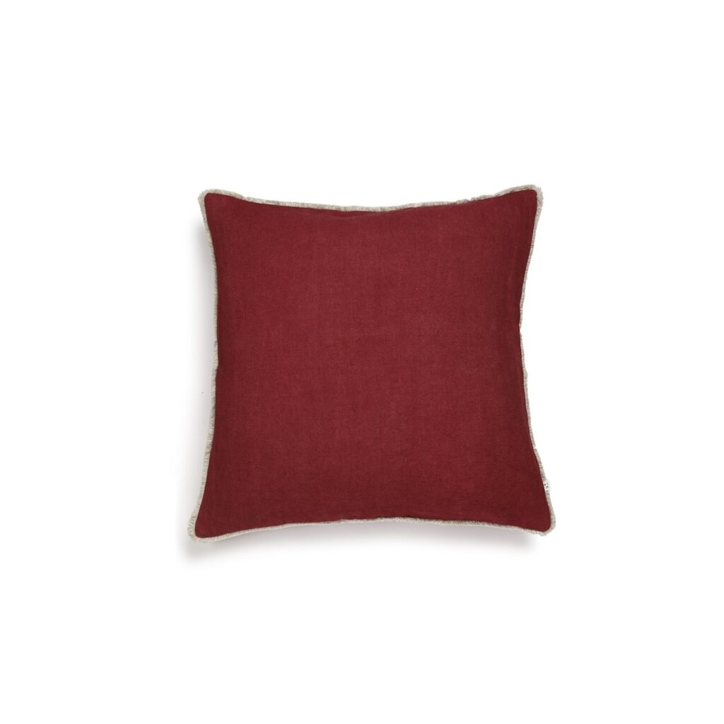 Scapa Home vierkant linnen sierkussen ‘Sloane’ in fuchsia roze 60 x 60 cm